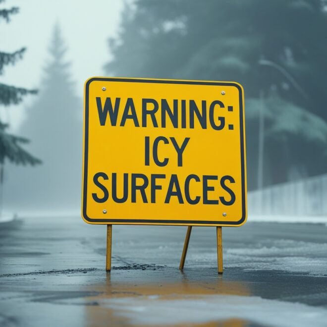 warning of icy surfaces