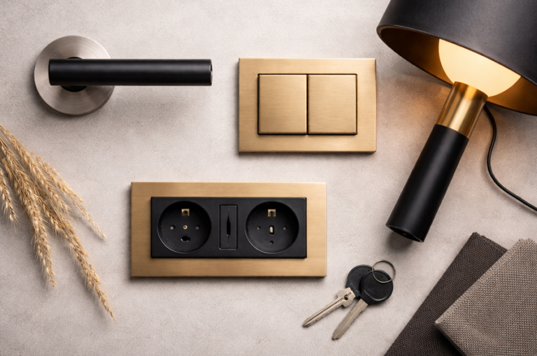 Hochwertige Beschläge, Schalter, Steckdosen und Leuchten – Qualität, Design und Funktionalität für moderne Räume