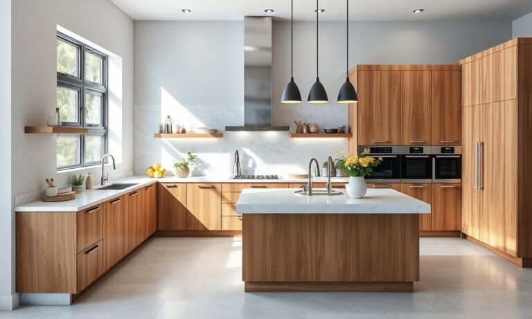 contemporary kitchen design with island and smart appliances – Moderne Küchen mit Insel un