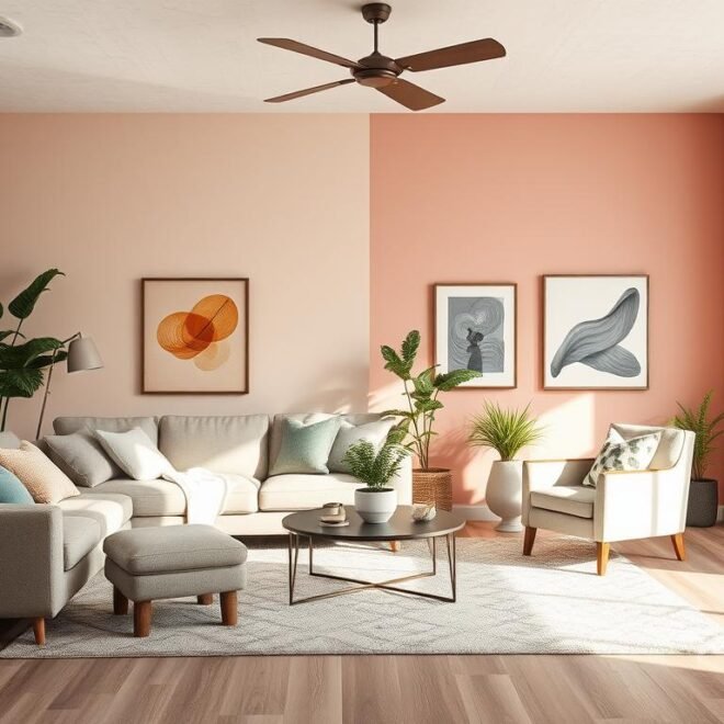 Moderne Wandfarben Trends für das Wohnzimmer 2024
